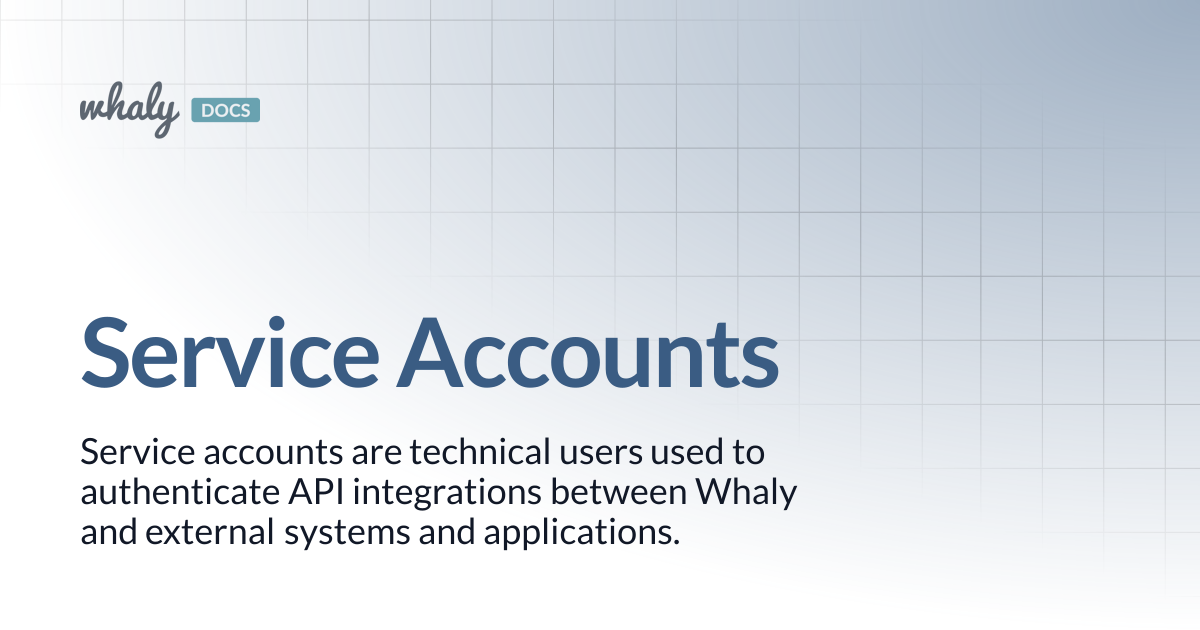 Service Accounts | Documentation