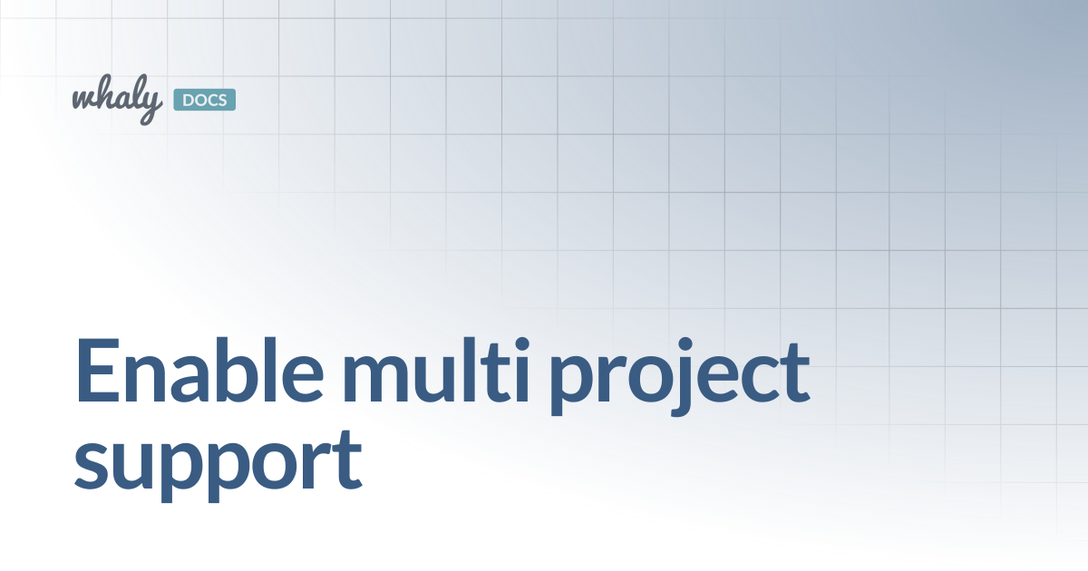 Enable multi project support | Documentation